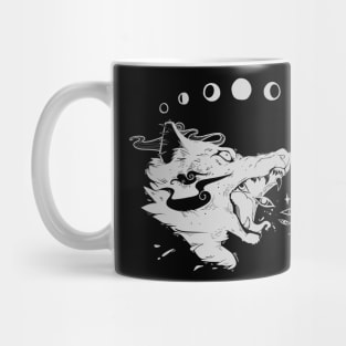 Wild Wolf Creature With Stars And Eyes Mug